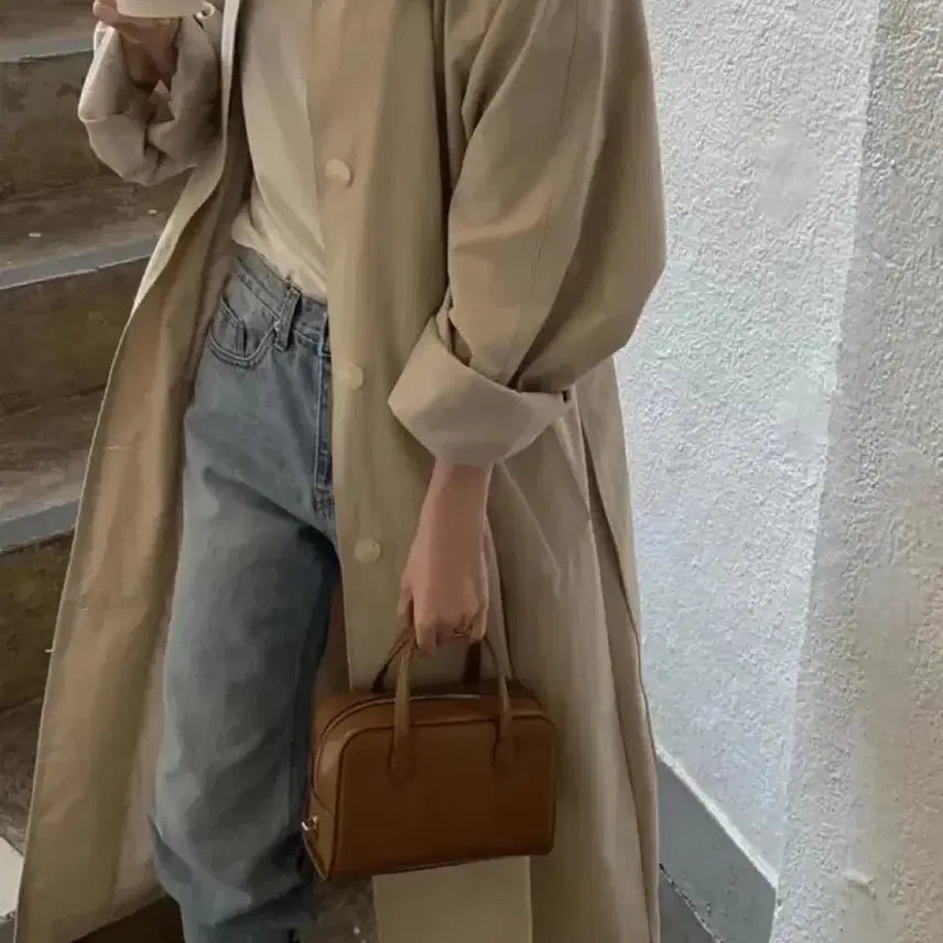 [BUNJANG] Cream Beige Trench Coat / 봄 트렌치코트
