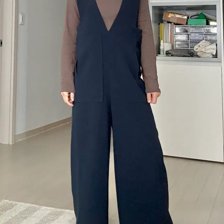 [BUNJANG] Jucy Judy Navy Blue Wide Jumpsuit / Jucy Judy 네이비 블루 와이드 점프수트