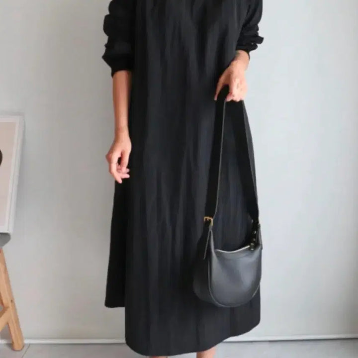 [BUNJANG] Loose Fit Black Dress / 바스락 원피스 몸매커버 박시핏