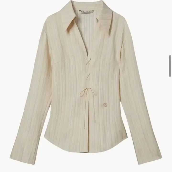 [BUNJANG] TheOpen Product Lace-Up Stripe Shirt / 오픈와이와이 (더오픈프로덕트) 레이스업 스트라이프 셔츠