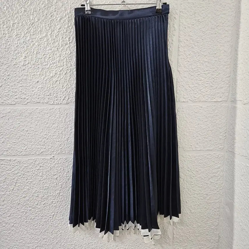 [BUNJANG] orr Navy Pleated Long Skirt / 오르 orr 네이비 플리츠 롱 스커트
