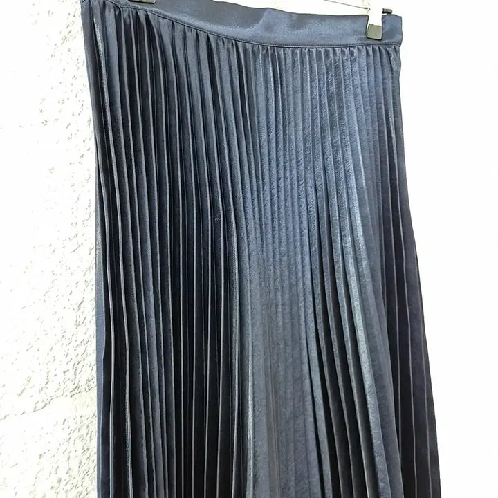 [BUNJANG] orr Navy Pleated Long Skirt / 오르 orr 네이비 플리츠 롱 스커트
