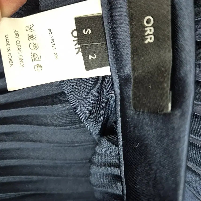 [BUNJANG] orr Navy Pleated Long Skirt / 오르 orr 네이비 플리츠 롱 스커트