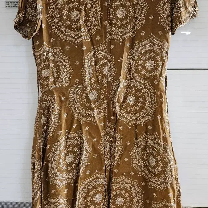 [BUNJANG] SEZWICK Brown Pattern Mini Dress / SEZWICK 반팔 미니 원피스 브라운 패턴