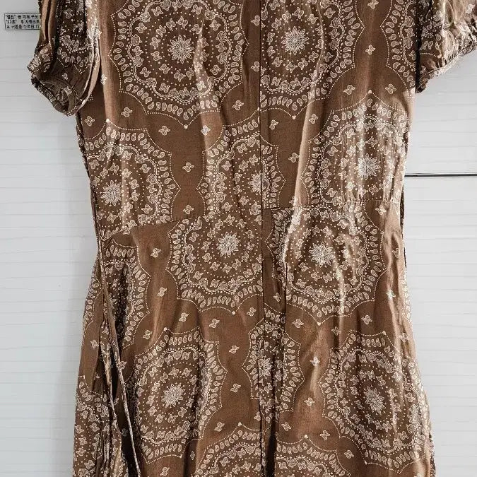 [BUNJANG] SEZWICK Brown Pattern Mini Dress / SEZWICK 반팔 미니 원피스 브라운 패턴