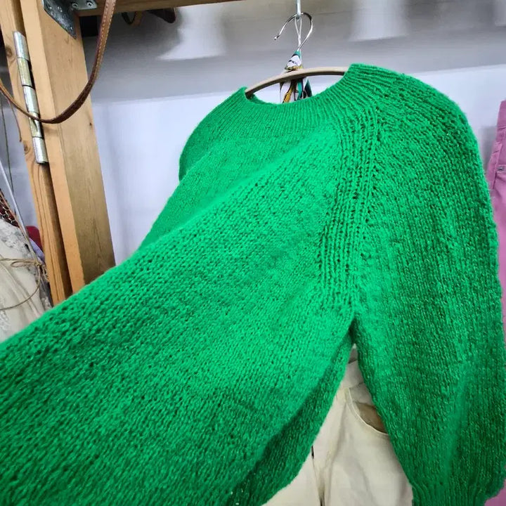 [BUNJANG] Handmade Spring Knit &amp; Imvely Pastel Cotton Pants / 그린 핸드메이드 봄니트. 임블리 파스텔 면팬츠