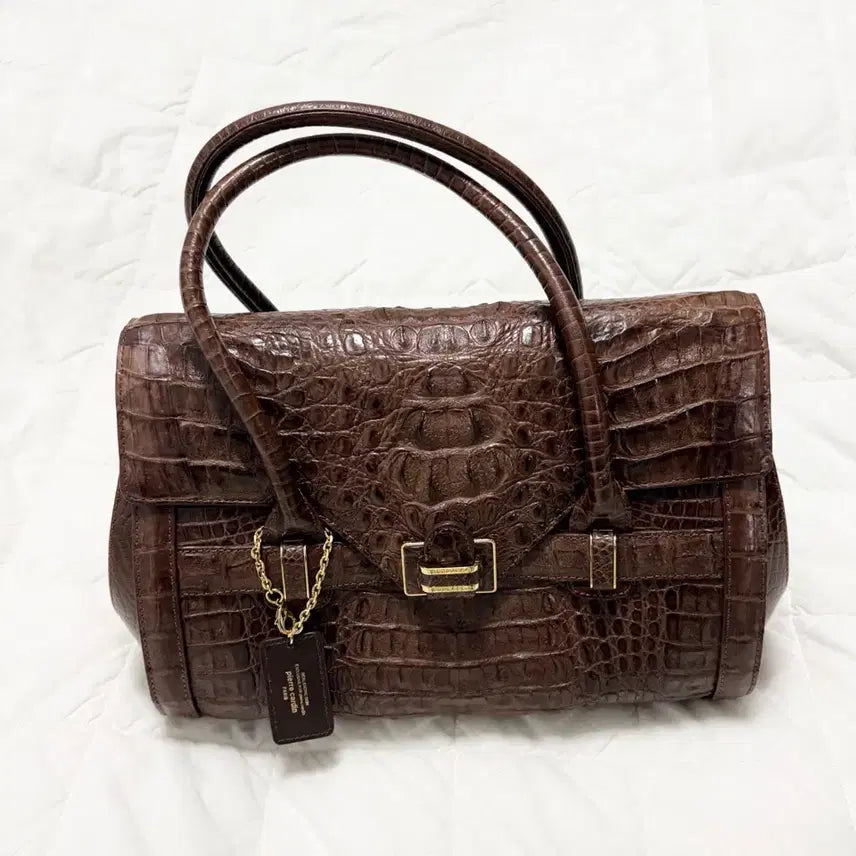 [BUNJANG] Pierre Cardin Real Crocodile Leather Tote Bag / 피에르가르뎅(pierre cardin) 리얼 악어가죽 토트백