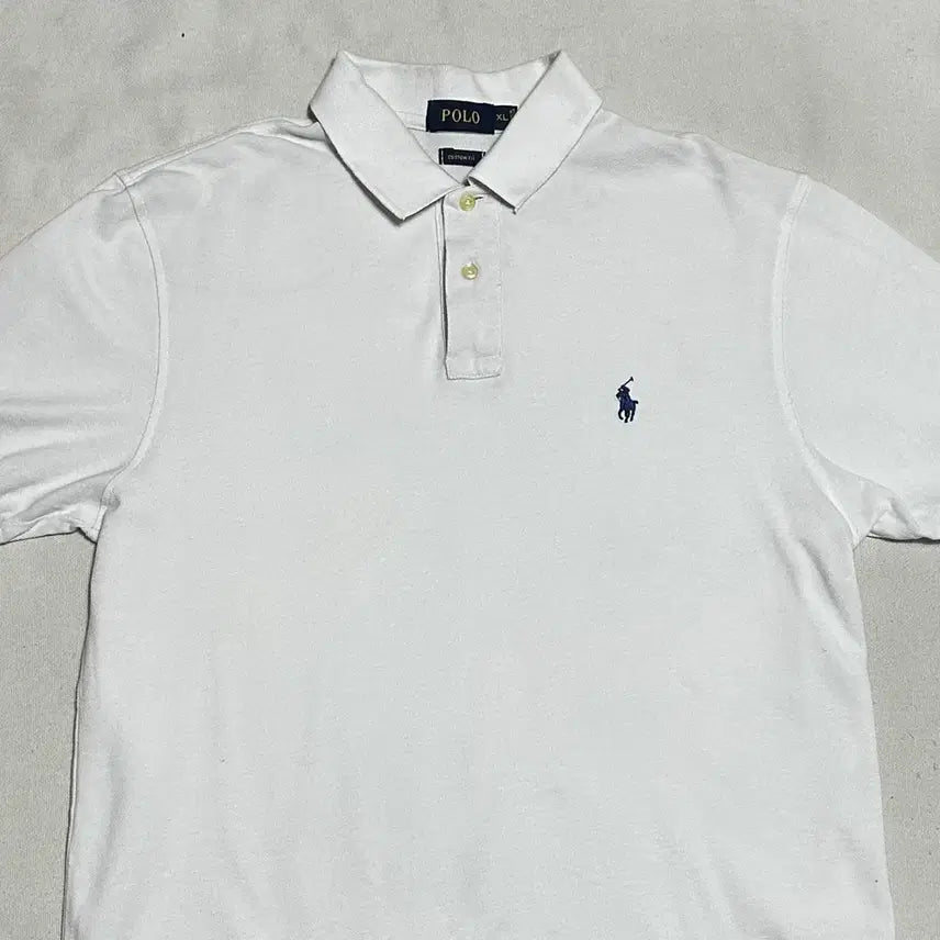 [BUNJANG] Polo Ralph Lauren White Collar Short Sleeve T-shirt / XL 폴로랄프로렌 화이트 카라 반팔 티셔츠