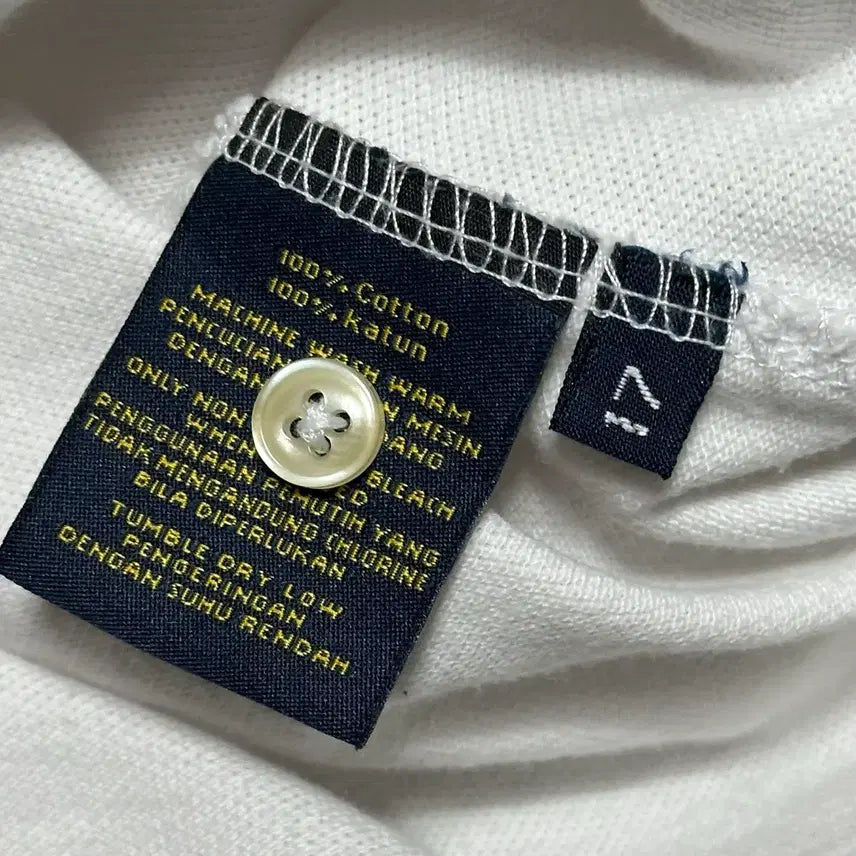 [BUNJANG] Polo Ralph Lauren White Collar Short Sleeve T-shirt / XL 폴로랄프로렌 화이트 카라 반팔 티셔츠