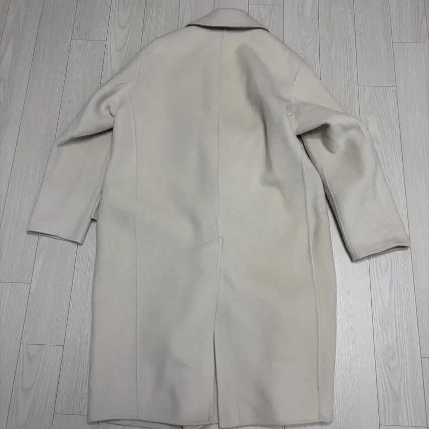 [BUNJANG] Niceclub Double Half Collar Long Coat - Ivory / 나이스클럽 더블 하프 카라 롱코트 아이보리