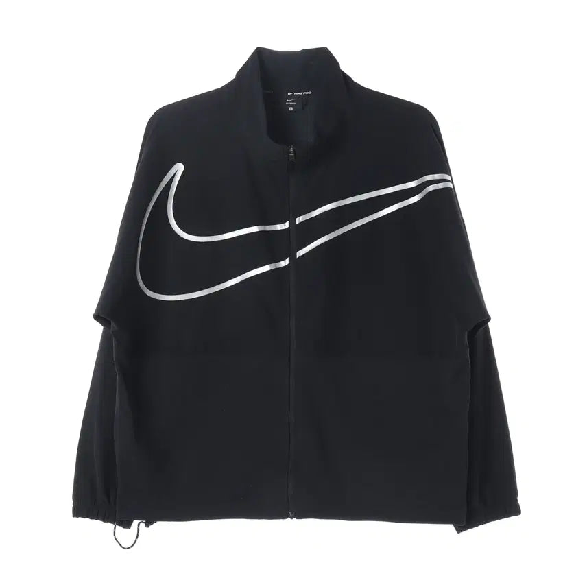 [BUNJANG] Nike Pro Big Swoosh Logo Woven Full-Zip Jumper / 나이키 프로 빅 스우시 로고 우븐 풀집 점퍼