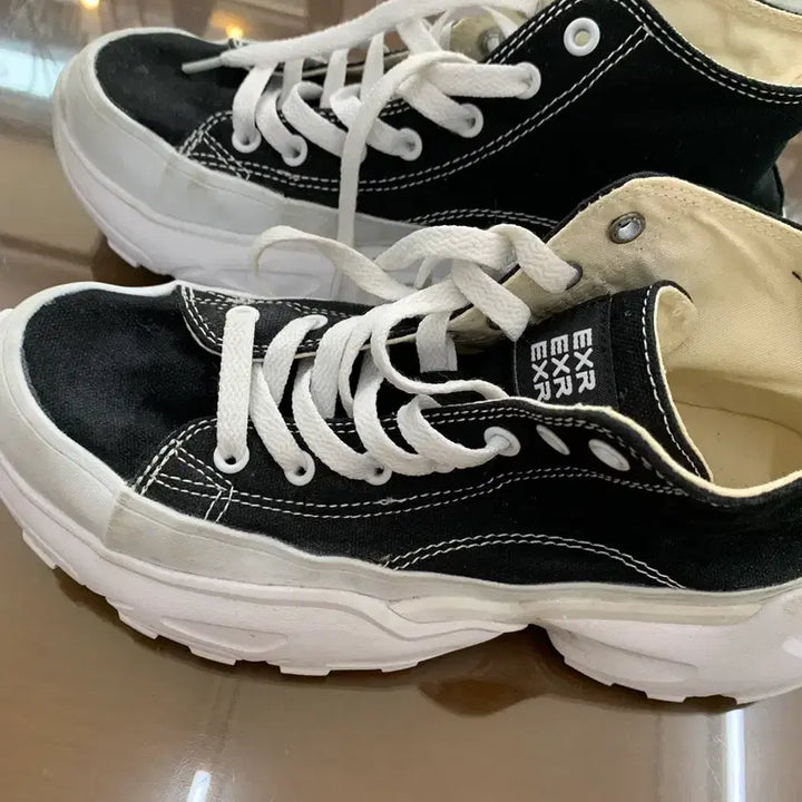 [BUNJANG] EXR Black Canvas High-Top Sneakers / EXR 블랙 하이탑 스니커즈 운동화