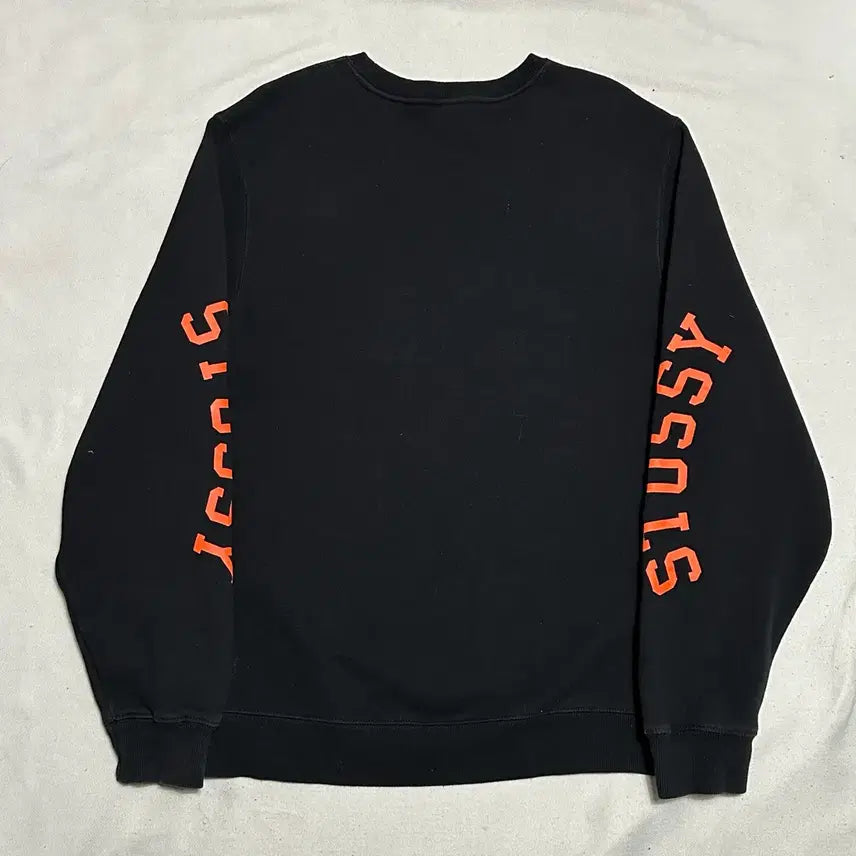 [BUNJANG] Stussy Orange Logo Black Sweatshirt / M 스투시 오렌지 로고 블랙 맨투맨