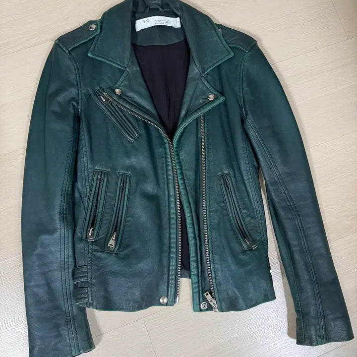 [BUNJANG] IRO Green Leather Rider Jacket 34 / IRO 그린 레더 라이더 자켓 34