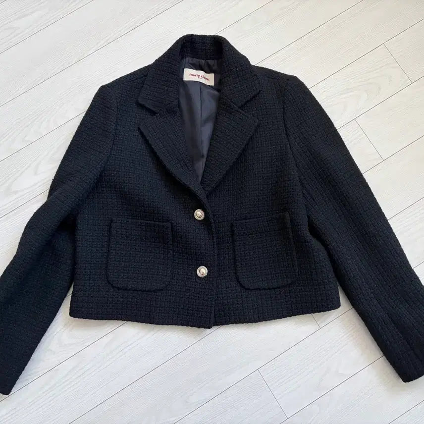 [BUNJANG] Marie Claire Tailored Tweed Crop Jacket / 마리끌레르 테일러드 트위드 크롭 자켓 MOCDJK03MB