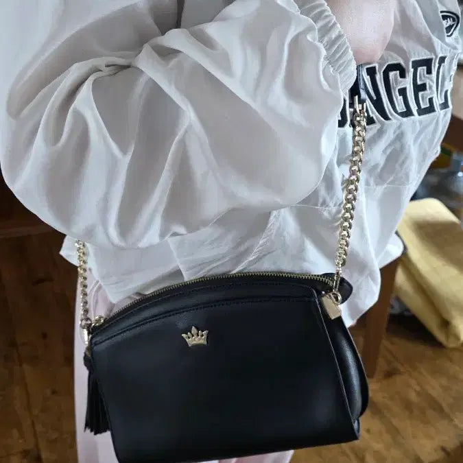 [BUNJANG] J.ESTINA Black Chain Crossbody Bag / 제이에스티나 블랙 체인 크로스백