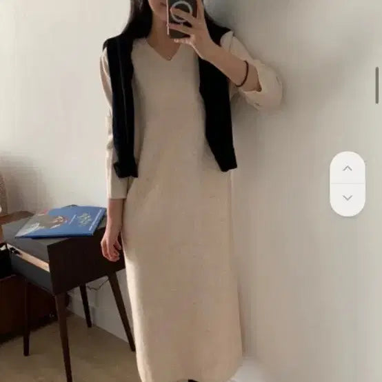 [BUNJANG] Danarobe V-Neck Knit Long Dress / Danarobe 다나로브 브이넥 니트 롱 원피스