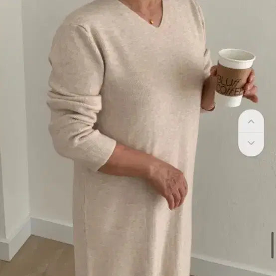 [BUNJANG] Danarobe V-Neck Knit Long Dress / Danarobe 다나로브 브이넥 니트 롱 원피스