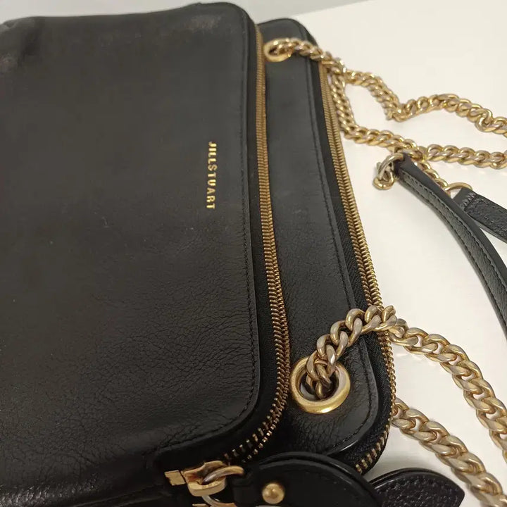 [BUNJANG] JILLSTUART Rosella Triple-Zip Chain Shoulder Bag / [소가죽] 질스튜어트 로젤라 트리플 지퍼 체인 숄더백 [35*20]