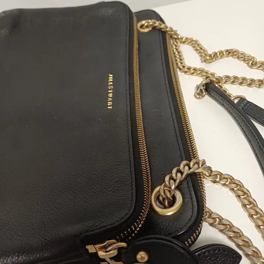 [BUNJANG] JILLSTUART Rosella Triple-Zip Chain Shoulder Bag / [소가죽] 질스튜어트 로젤라 트리플 지퍼 체인 숄더백 [35*20]