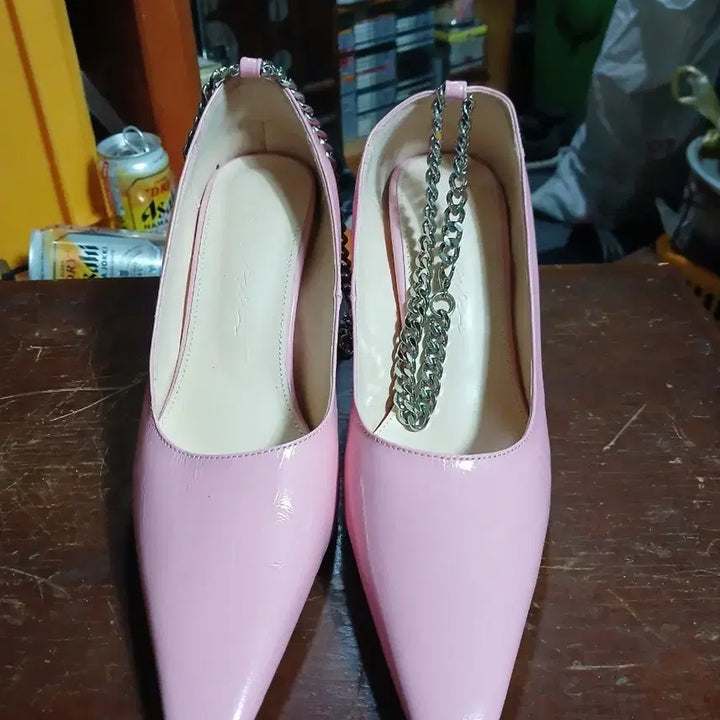 [BUNJANG] Pink Enamel Chain Embellished Women&
