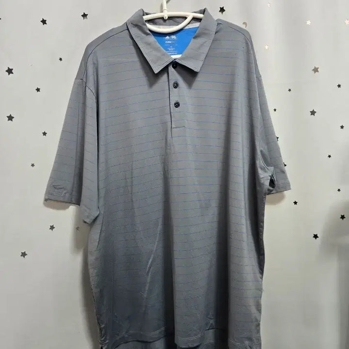 [BUNJANG] Adidas Gray Stripe Polo Shirt XL / 아디다스 그레이 스트라이프 반팔 폴로티 XL