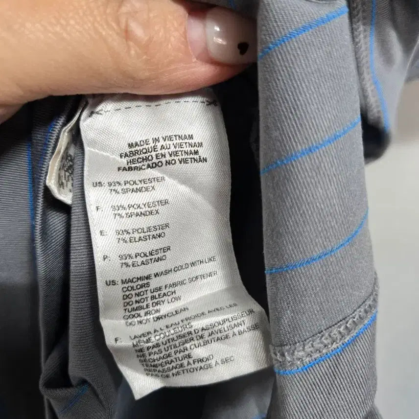 [BUNJANG] Adidas Gray Stripe Polo Shirt XL / 아디다스 그레이 스트라이프 반팔 폴로티 XL