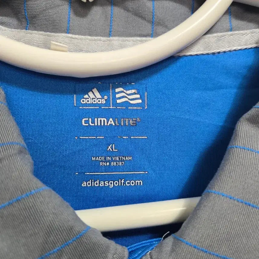 [BUNJANG] Adidas Gray Stripe Polo Shirt XL / 아디다스 그레이 스트라이프 반팔 폴로티 XL