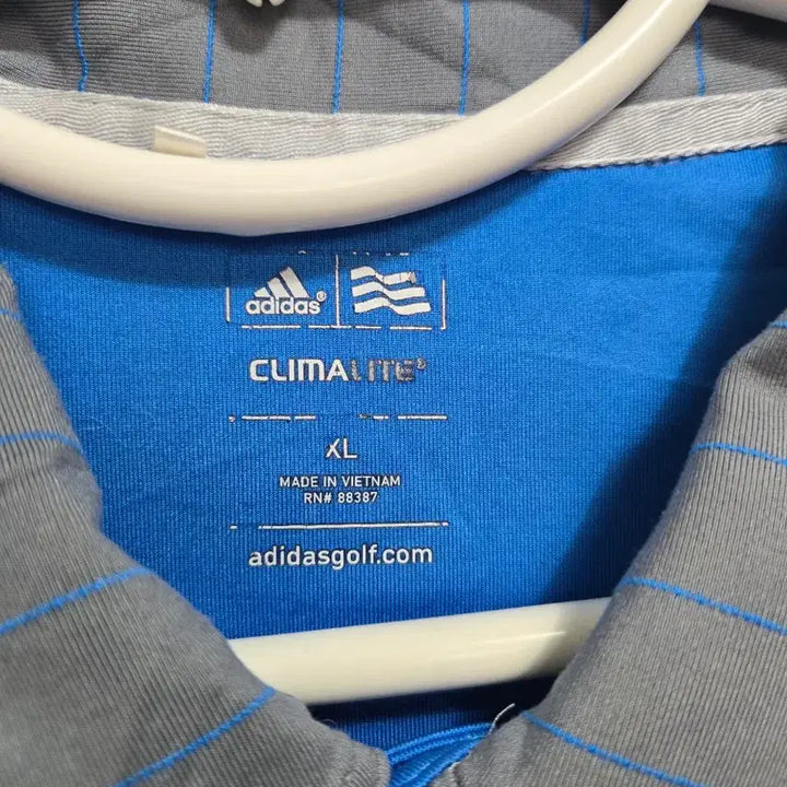 [BUNJANG] Adidas Gray Stripe Polo Shirt XL / 아디다스 그레이 스트라이프 반팔 폴로티 XL