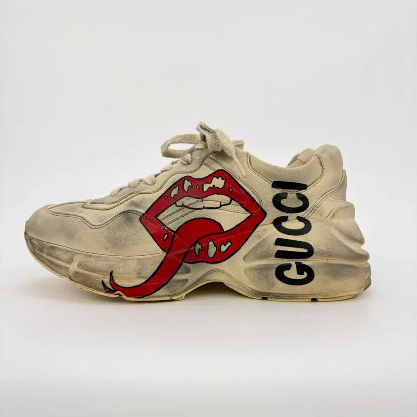 [BUNJANG] Gucci Dirty Lips Logo Rhyton Sneakers / 구찌 더티 입술로고 라이톤 스니커즈