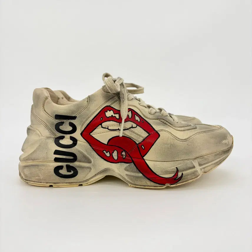 [BUNJANG] Gucci Dirty Lips Logo Rhyton Sneakers / 구찌 더티 입술로고 라이톤 스니커즈