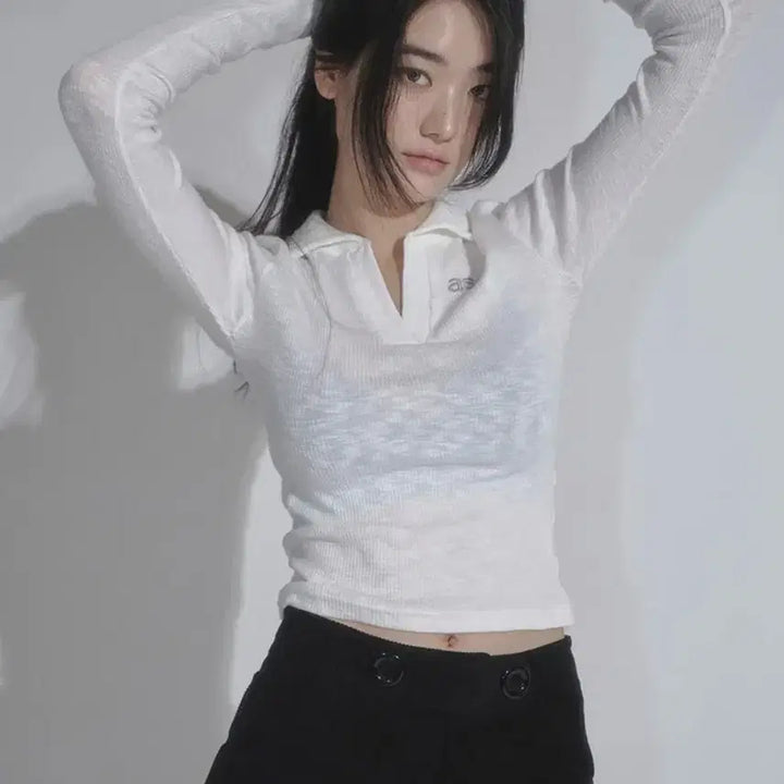 [BUNJANG] Asone Ivy Collar Long Sleeve Shirt - White / 애즈온 IVY COLLAR LONG SLEEVE / WHITE