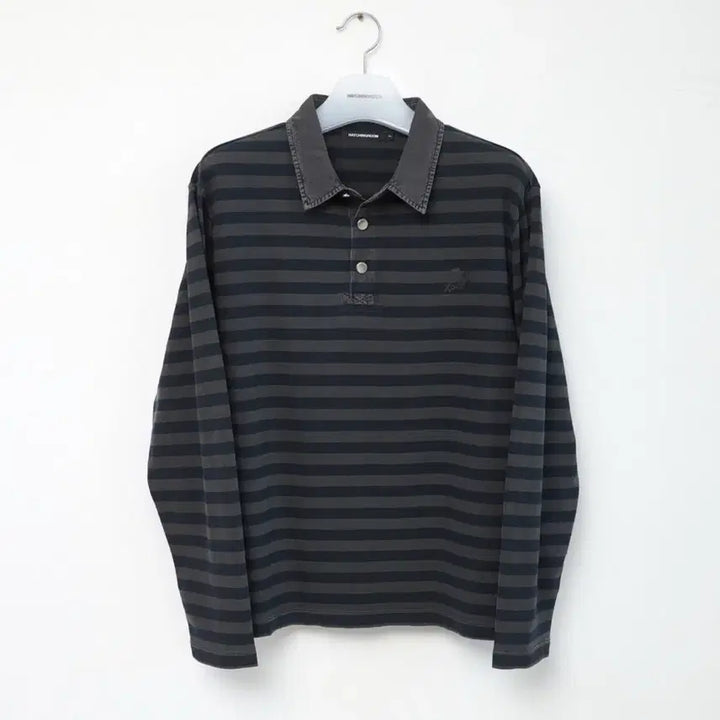 [BUNJANG] Hatching Room VTG Stripe Polo Tee / 해칭룸 VTG Stripe Polo Tee 폴로티 Dyed Blue 색상