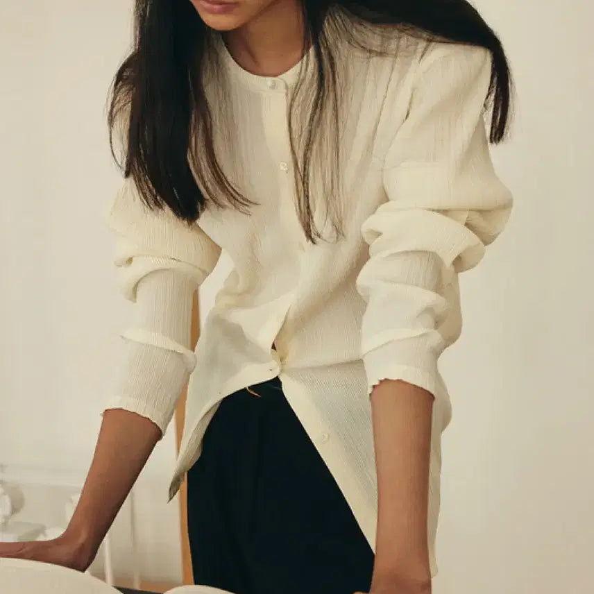 [BUNJANG] 르셉템버 MATERA Pleats Shirt [IVORY] / 르917 르셉템버 MATERA PLEATS SHIRT [IVORY]