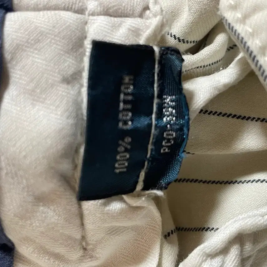 [BUNJANG] Polo Vertical Stripe Shorts White Cotton / 폴로 세로 스트라이프 반바지 34사이즈 화이트 면