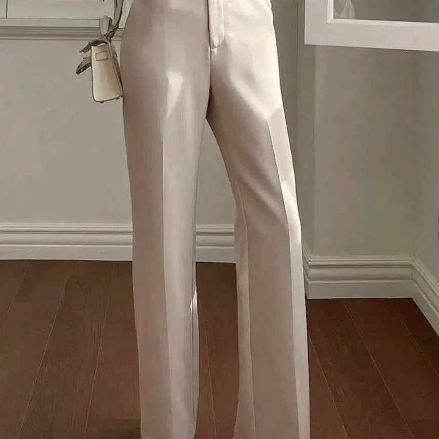 [BUNJANG] Straight Leg Pants Beige / 스트레이트 레그 팬츠 베이지 새상품