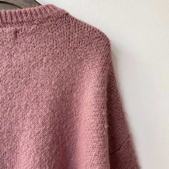 [BUNJANG] CHICKS Pink Heart Knit Sweater / CHICKS 핑크 하트 니트 스웨터