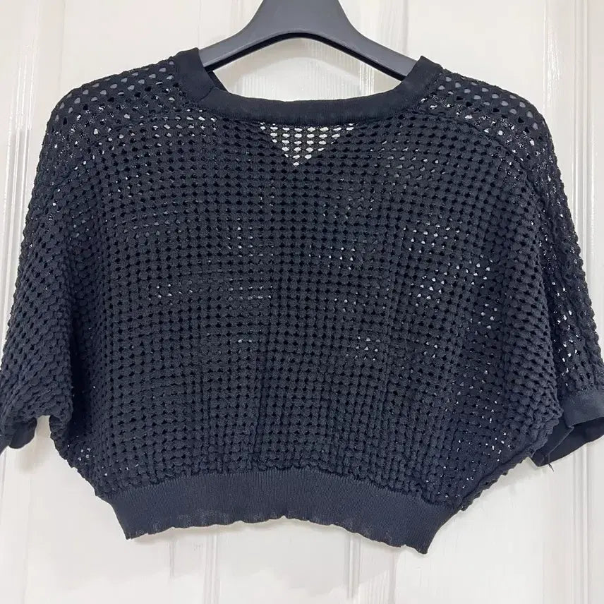 [BUNJANG] Black Net Bolero Crop Cardigan / 블랙 그물 볼레로 크롭 가디건