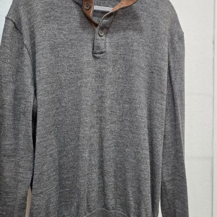 [BUNJANG] Polo Ralph Lauren Button-Neck Knit XL Gray / 폴로 랄프로렌 버튼넥 니트 XL 그레이
