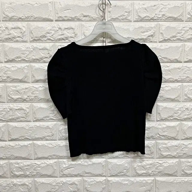 [BUNJANG] Square Neck Short Sleeve Knit T-shirt / ㅅ252 스퀘어넥 반팔 니트티셔츠