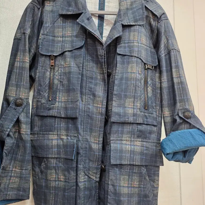 [BUNJANG] Check Pattern Field Jacket / 체크 패턴 야상 스타일 자켓