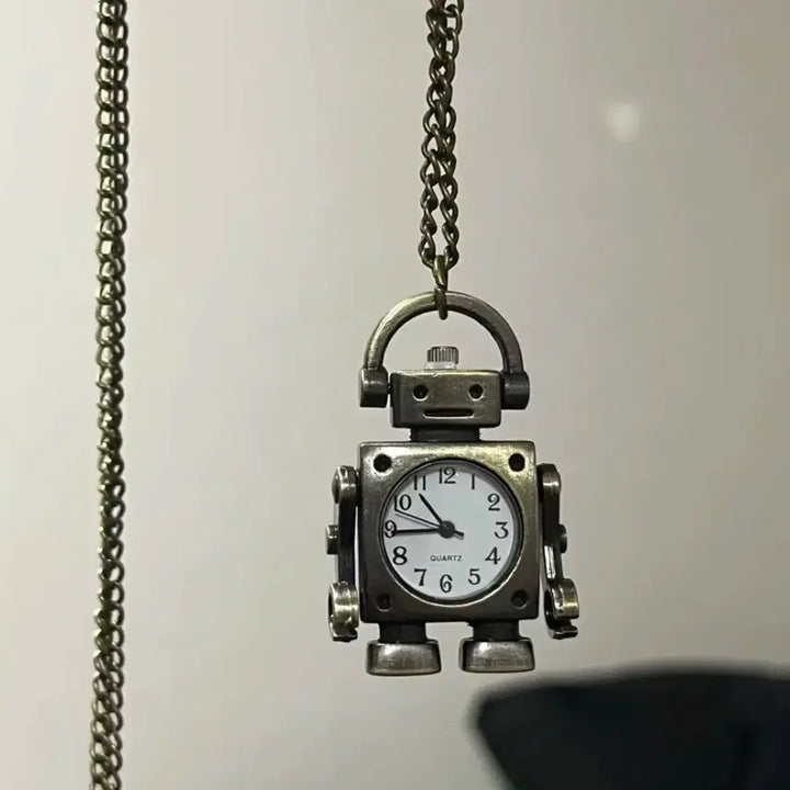 [BUNJANG] Robot Clock Necklace Keychain / [새상품] 로봇시계목걸이 키링 열쇠고리