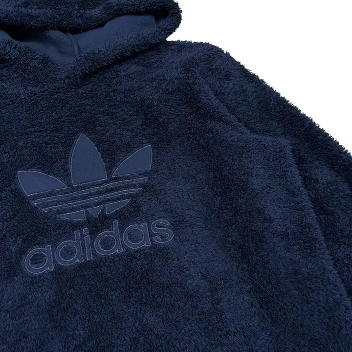 [BUNJANG] Adidas Navy Sherpa Hoodie / 아디다스 네이비컬러 쉐르파 후드티
