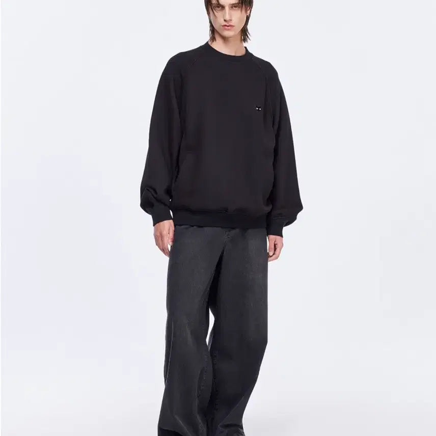 [BUNJANG] Songzio Zzero Hand Rope Crewneck Sweatshirt / 송지오 지제로 핸드로프 크루넥 블랙 - S 사이즈