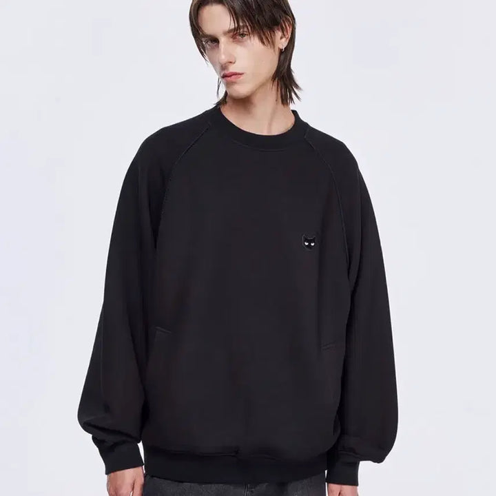 [BUNJANG] Songzio Zzero Hand Rope Crewneck Sweatshirt / 송지오 지제로 핸드로프 크루넥 블랙 - S 사이즈