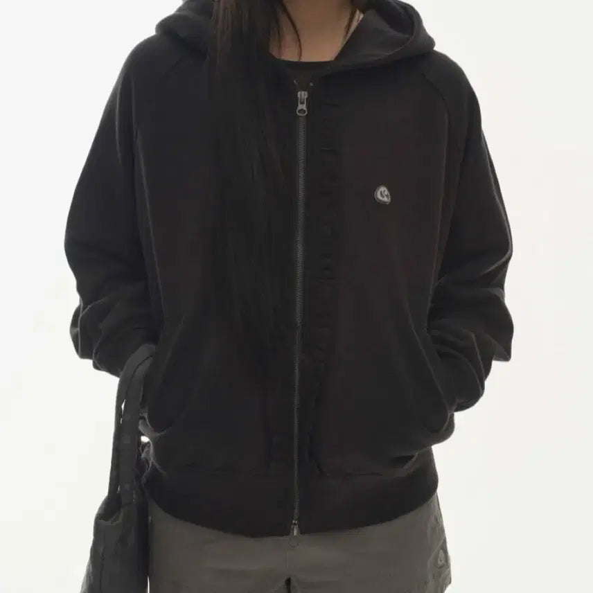 [BUNJANG] coyseio Ruffle Lace Hooded Zip-up Jacket Black / 코이세이오 coyseio 러플 레이스 후드집업 블랙