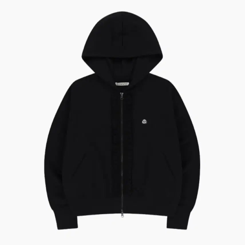 [BUNJANG] coyseio Ruffle Lace Hooded Zip-up Jacket Black / 코이세이오 coyseio 러플 레이스 후드집업 블랙