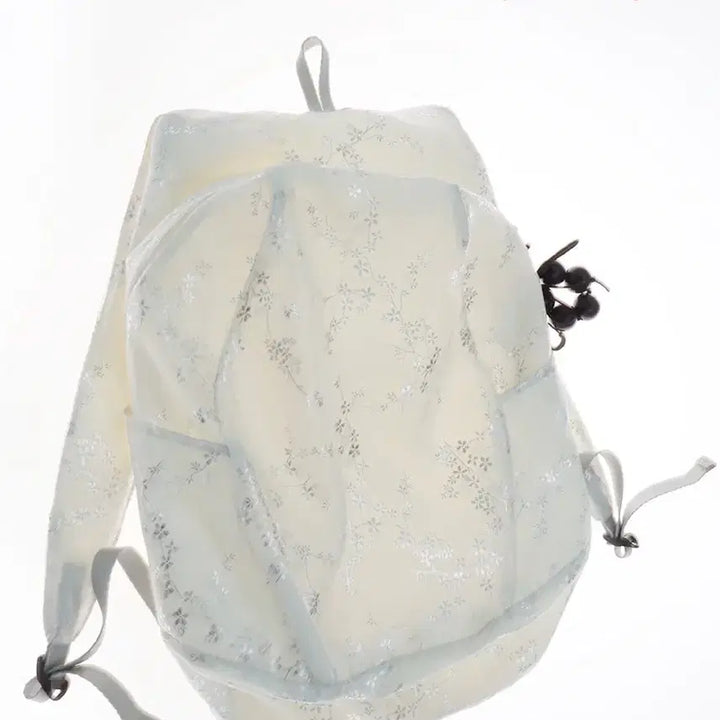[BUNJANG] Colocynth White Flower Jacquard Backpack / [새상품] 콜로신스 화이트 플라워 자카드 백팩 가방블라우스스커트원피스후드