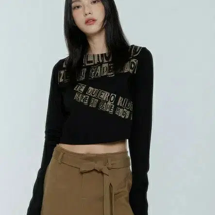 [BUNJANG] Stylenanda T-shirt (Black, Ivory) / 스타일난다 티셔츠 (블랙,아이보리)