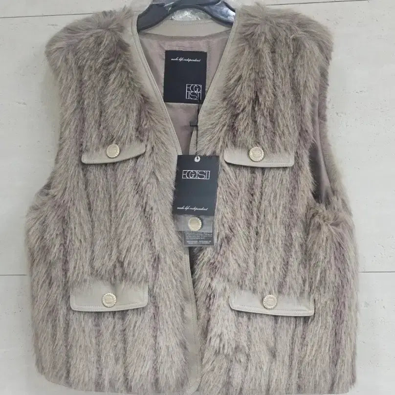 [BUNJANG] Egoist Two-Tone Eco Fur Vest / [텍달린 새제품] 에고이스트 투톤 에코퍼 베스트